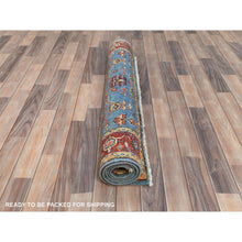 Load image into Gallery viewer, 4&#39;x5&#39;8&quot; Steel Blue, Afghan Peshawar with All Over Heriz Design, Extra Soft Wool, Hand Knotted, Oriental Rug FWR510036