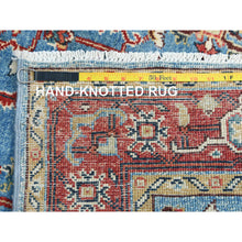 Load image into Gallery viewer, 4&#39;x5&#39;8&quot; Steel Blue, Afghan Peshawar with All Over Heriz Design, Extra Soft Wool, Hand Knotted, Oriental Rug FWR510036