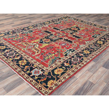 Load image into Gallery viewer, 6&#39;1&quot;x9&#39;2&quot; Imperial Red, Afghan Peshawar with Large Medallion Heriz Design, Natural Dyes, Densely Woven, Soft Wool, Hand Knotted, Oriental Rug FWR510138