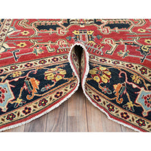 Load image into Gallery viewer, 6&#39;1&quot;x9&#39;2&quot; Imperial Red, Afghan Peshawar with Large Medallion Heriz Design, Natural Dyes, Densely Woven, Soft Wool, Hand Knotted, Oriental Rug FWR510138