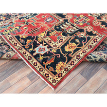 Load image into Gallery viewer, 6&#39;1&quot;x9&#39;2&quot; Imperial Red, Afghan Peshawar with Large Medallion Heriz Design, Natural Dyes, Densely Woven, Soft Wool, Hand Knotted, Oriental Rug FWR510138