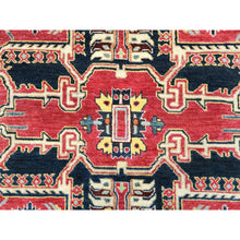 Load image into Gallery viewer, 6&#39;1&quot;x9&#39;2&quot; Imperial Red, Afghan Peshawar with Large Medallion Heriz Design, Natural Dyes, Densely Woven, Soft Wool, Hand Knotted, Oriental Rug FWR510138