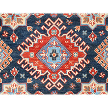 Load image into Gallery viewer, 8&#39;4&quot;x10&#39; Indigo Blue, Special Kazak with All Over Medallions, Natural Dyes, Hand Knotted, Natural Wool, Oriental Rug FWR512484