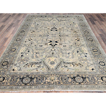 Load image into Gallery viewer, 6&#39;x8&#39;9&quot; Battleship Grey, Afghan Peshawar with Serapi Heriz Design, Soft Wool, Vegetable Dyes, Dense Weave, Hand Knotted, Oriental Rug FWR513666