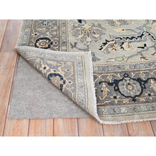 Load image into Gallery viewer, 6&#39;x8&#39;9&quot; Battleship Grey, Afghan Peshawar with Serapi Heriz Design, Soft Wool, Vegetable Dyes, Dense Weave, Hand Knotted, Oriental Rug FWR513666