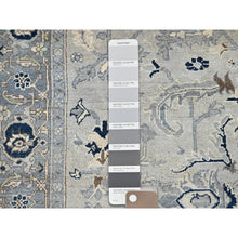 Load image into Gallery viewer, 6&#39;x8&#39;9&quot; Battleship Grey, Afghan Peshawar with Serapi Heriz Design, Soft Wool, Vegetable Dyes, Dense Weave, Hand Knotted, Oriental Rug FWR513666