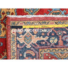 Load image into Gallery viewer, 4&#39;x5&#39;7&quot; Crimson Red, Vegetable Dyes, Hand Knotted, Natural Wool, Afghan Peshawar with Serapi Heriz Design, Dense Weave, Oriental Rug FWR513834