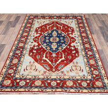 Load image into Gallery viewer, 4&#39;x6&#39; Arctic Blue, Afghan Peshawar with Serapi Heriz Design, Soft Wool, Dense Weave, Vegetable Dyes, Hand Knotted, Oriental Rug FWR513846