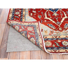 Load image into Gallery viewer, 4&#39;x6&#39; Arctic Blue, Afghan Peshawar with Serapi Heriz Design, Soft Wool, Dense Weave, Vegetable Dyes, Hand Knotted, Oriental Rug FWR513846