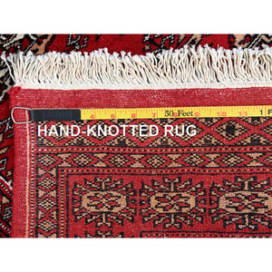 3'1"x4'9" Crimson Red, Princess Bokara with Tribal Medallions, Natural Dyes, Pure Wool, Hand Knotted, Oriental Rug FWR514872