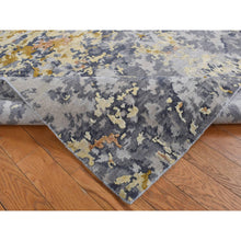 Load image into Gallery viewer, 6&#39;1&quot;x8&#39;10&quot; Cloud Gray, Abstract Design, Wool and Silk, Hand Knotted, Oriental Rug FWR522000