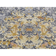 Load image into Gallery viewer, 6&#39;1&quot;x8&#39;10&quot; Cloud Gray, Abstract Design, Wool and Silk, Hand Knotted, Oriental Rug FWR522000