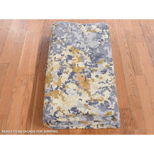 Load image into Gallery viewer, 6&#39;1&quot;x8&#39;10&quot; Cloud Gray, Abstract Design, Wool and Silk, Hand Knotted, Oriental Rug FWR522000