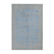 Load image into Gallery viewer, 5&#39;10&quot;x8&#39;9&quot; Ruddy Blue, Hand Loomed, Broken Pomegranate Design, Tone on Tone, Oriental Rug FWR522114