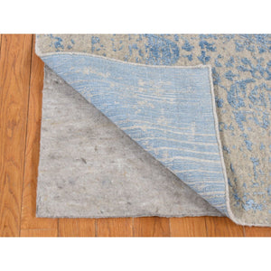 5'10"x8'9" Ruddy Blue, Hand Loomed, Broken Pomegranate Design, Tone on Tone, Oriental Rug FWR522114