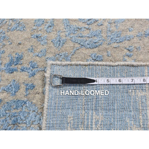 5'10"x8'9" Ruddy Blue, Hand Loomed, Broken Pomegranate Design, Tone on Tone, Oriental Rug FWR522114