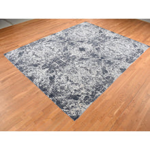 Load image into Gallery viewer, 9&#39;2&#39;&#39;x12&#39; Metal Black, Hand Knotted, Wool and Silk, Modern Abstract Tie Dye Design, Oriental Rug FWR522714