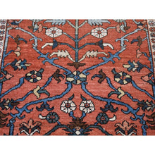 Load image into Gallery viewer, 4&#39;9&quot;x6&#39;1&quot; Indian Red, Antique Persian Heriz, Hand Knotted, Pure Wool, Great Condition, Sides and Ends Professionally Secured, Cleaned, Rare Smaller Size, Oriental Rug FWR524436