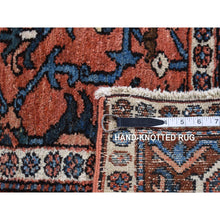 Load image into Gallery viewer, 4&#39;9&quot;x6&#39;1&quot; Indian Red, Antique Persian Heriz, Hand Knotted, Pure Wool, Great Condition, Sides and Ends Professionally Secured, Cleaned, Rare Smaller Size, Oriental Rug FWR524436