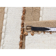 Load image into Gallery viewer, 2&#39;x3&#39; Tan Color, 100% Wool, Hand Woven, Flat Weave Pile, Natural Undyed Wool, Sample Fragment, Mat Oriental Rug FWR524496