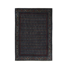 Load image into Gallery viewer, 4&#39;x6&#39; Yankees Blue, Antique Persian Senneh, All Over Paisley Repetitive Design, Hand Knotted, Pure Wool, Super Dense Weave, Slight Wear, Cleaned with Sides and Ends Secured, Oriental Rug FWR524874